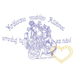 Nástěnná textilní kuchařka - Královno svatého růžence