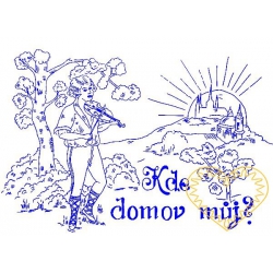 Nástěnná textilní kuchařka - Kde domov můj II.