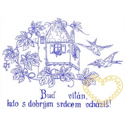 Nástěnná textilní kuchařka - Buď vítán