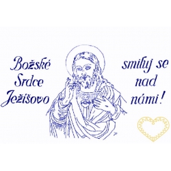 Nástěnná textilní kuchařka - Božské srdce Ježíšovo