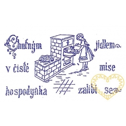 Nástěnná textilní kuchařka - Chutným jídlem