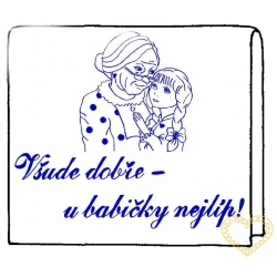 Polštář Všude dobře - u babičky nejlílp! předloha pro vyšívání 90 x 60 cm