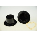 Černý lesklý cylindr 3 x 2,5 cm - plastový klobouček 10 ks