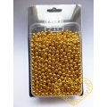 Zlaté metalické plastové korálky 6 mm - 100 g
