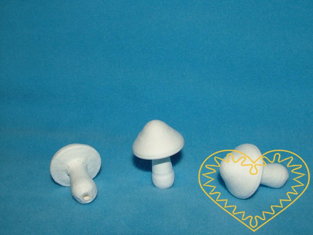 Velké houby z buničité vaty se špičatým kloboukem - výška 4 cm - sada 10 ks. Výborný materiál k dotváření dekorací. Lze malovat, polepovat. Vhodné pro aranžování.