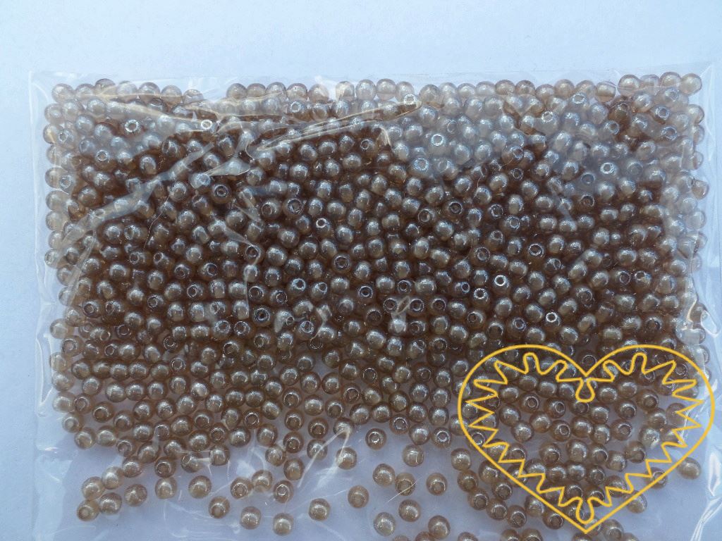 Skleněné korálky 3 mm kouřový topaz - 1200 ks. Korálky jsou vhodné pro tvoření s dětmi, pro tvorbu bižuterie, drhání.