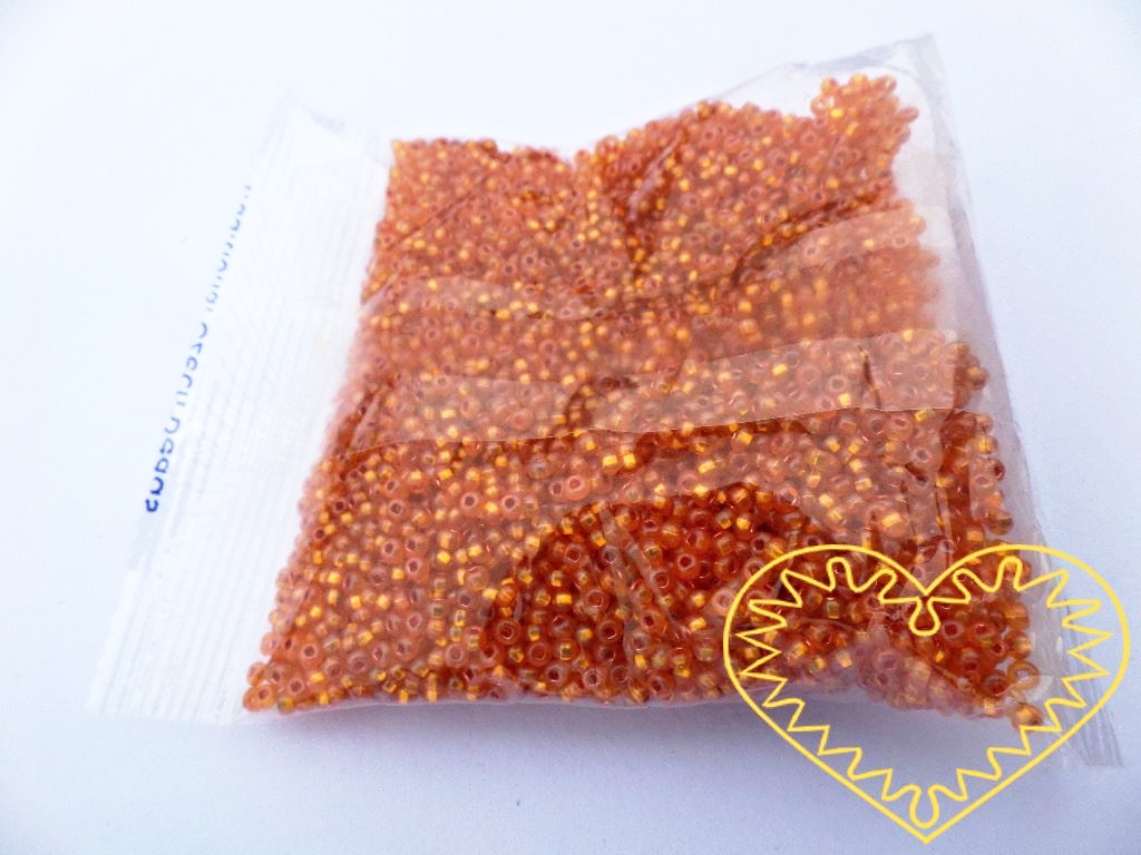 Skleněné oranžové korálky s průtahem 2 mm - 50 g