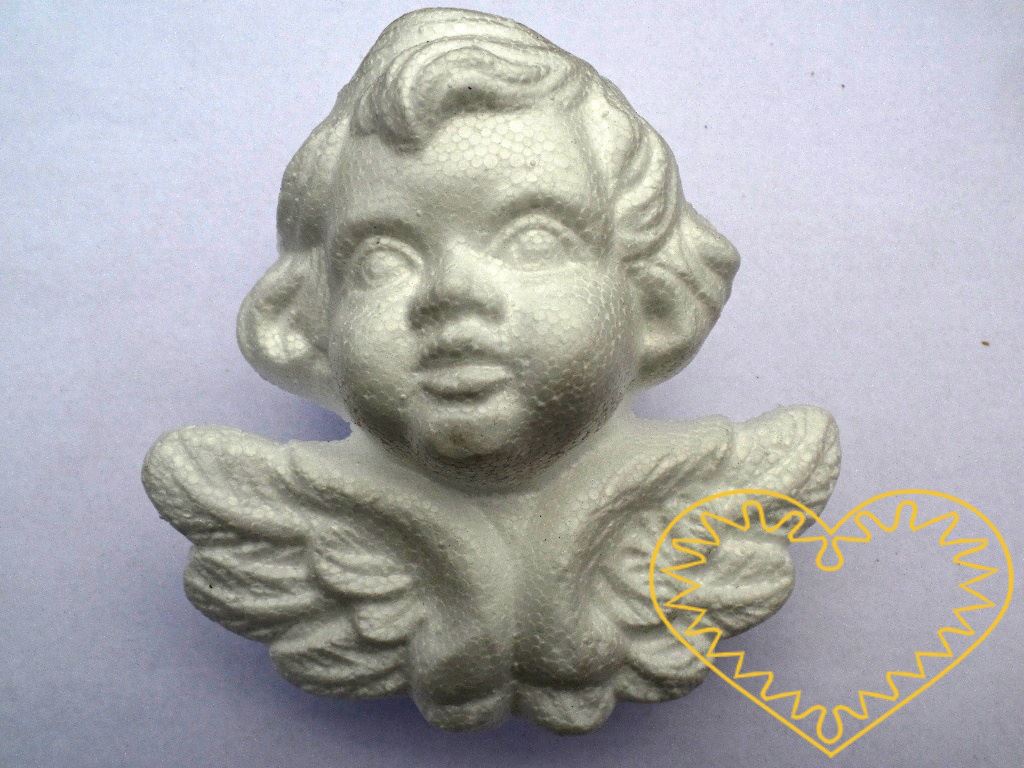 Polystyrenový 3D andělíček- vhodný k aranžování a tvorbě dekorací.