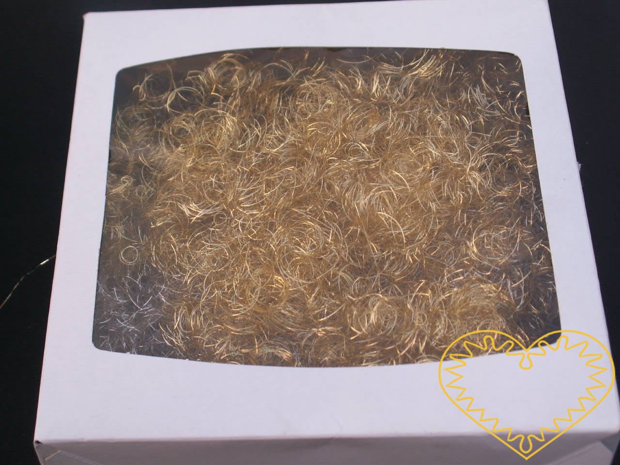 Andělské vlasy zlato - měď - baroko; velké balení 200 g. Andělské vlasy mají široké využití - uplatní se při aranžování, tvorbě nejrůznějších dekorací, ale např. i jako vlásky na figurku či maňáska.