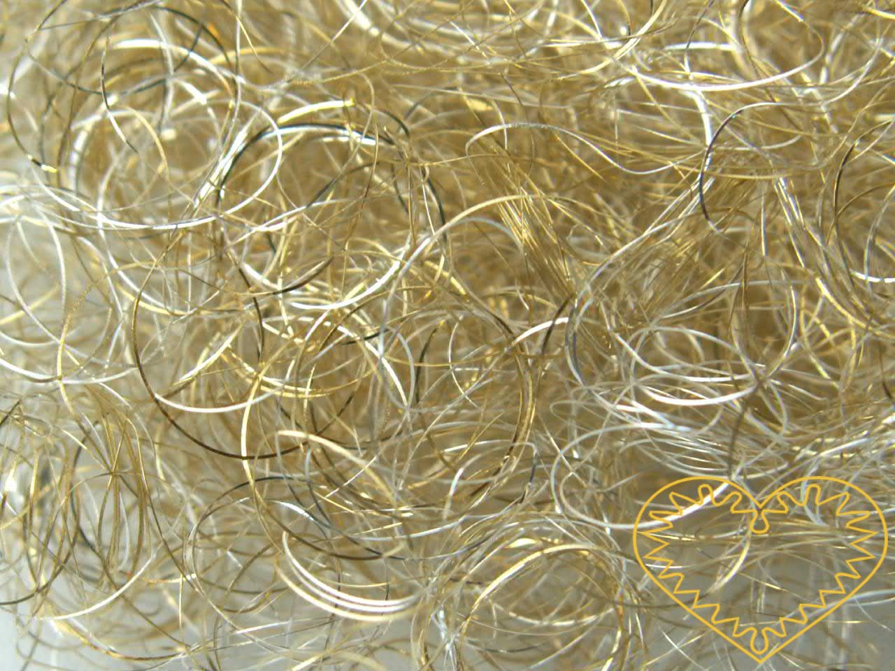 Andělské vlasy zlaté - baroko; velké balení 200 g. Andělské vlasy mají široké využití - uplatní se při aranžování, tvorbě nejrůznějších dekorací, ale např. i jako vlásky na figurku či maňáska.